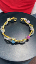 Wire Wrap UV Reactive Beaded Bracelet