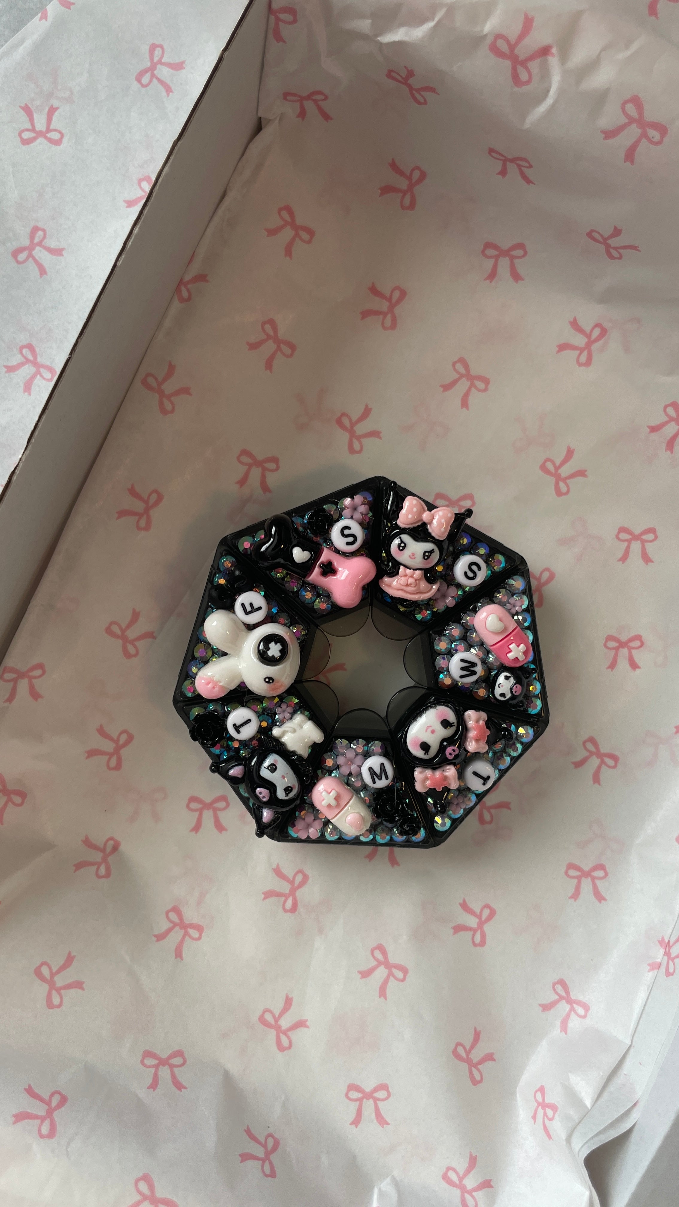 Kuromi Goth Beaded Pill Case
