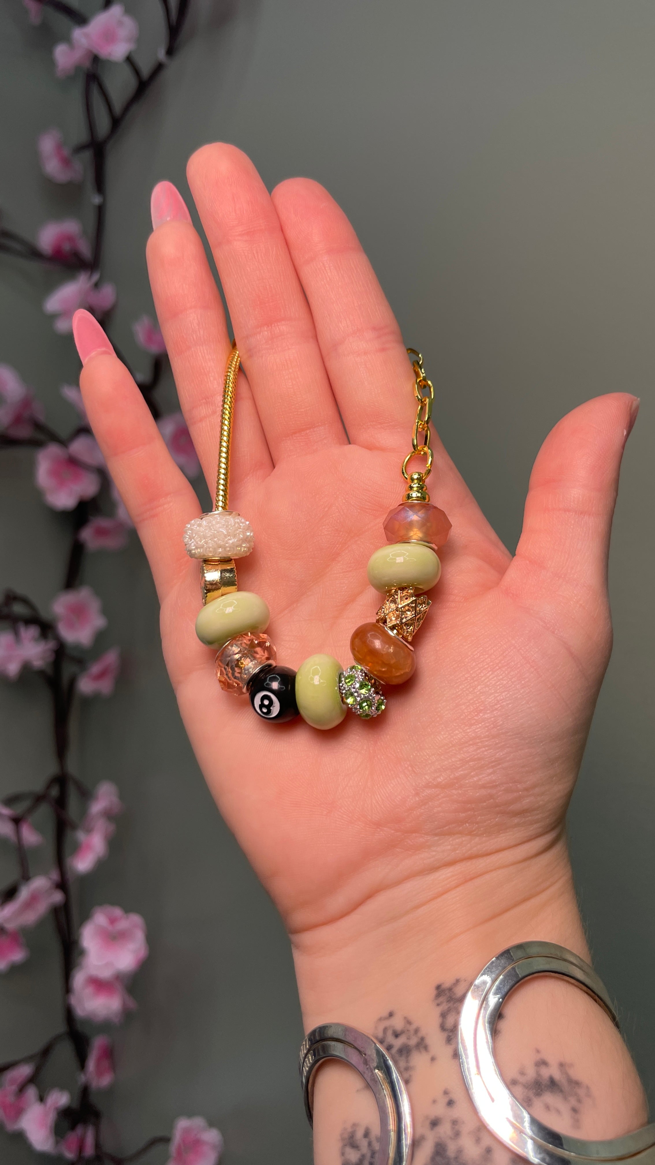 Pandora Style Bracelet Eight Ball
