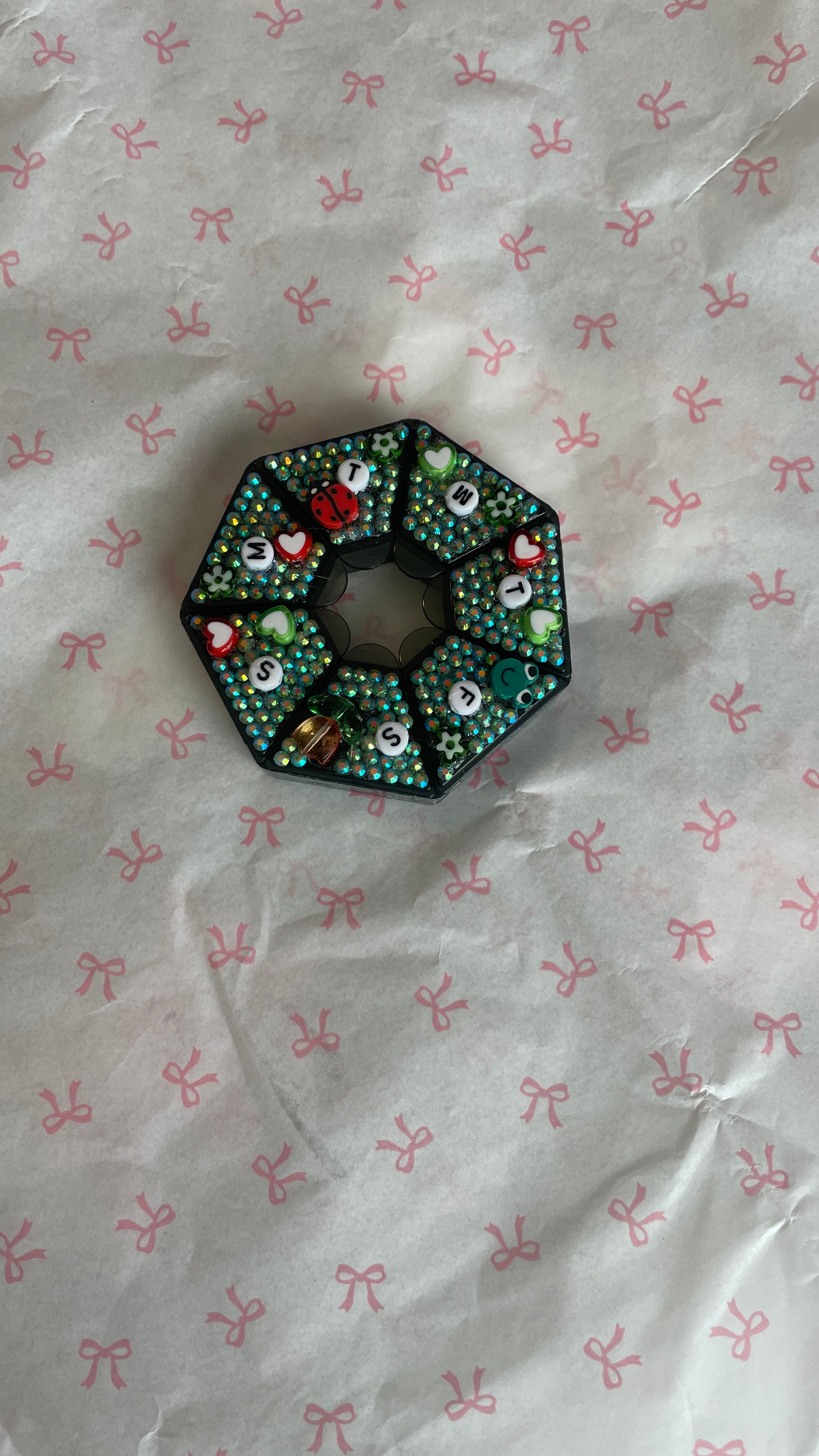 Spring Bug Beaded Pill Case