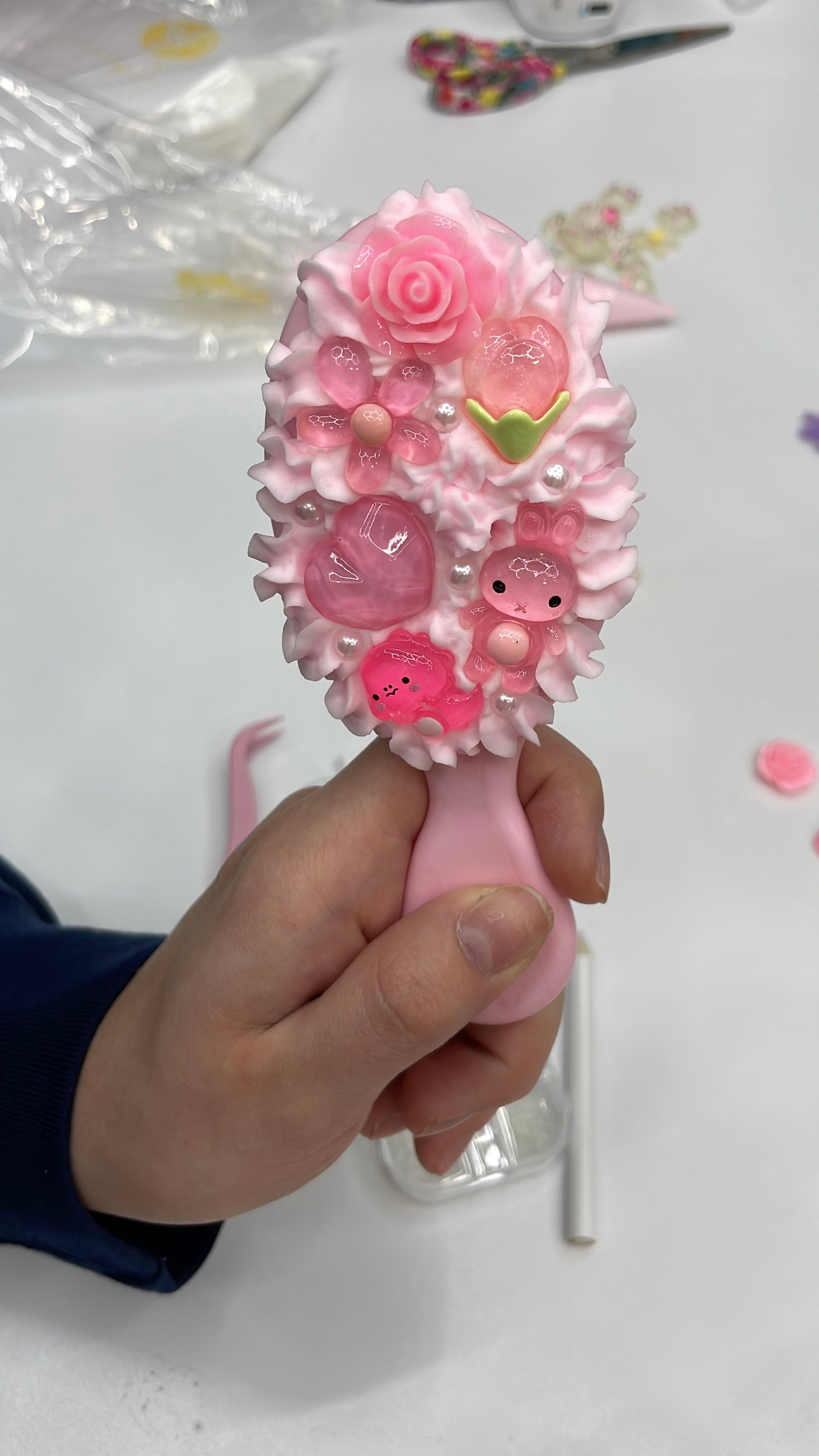Cute Decoden Beaded Hairbrush Series