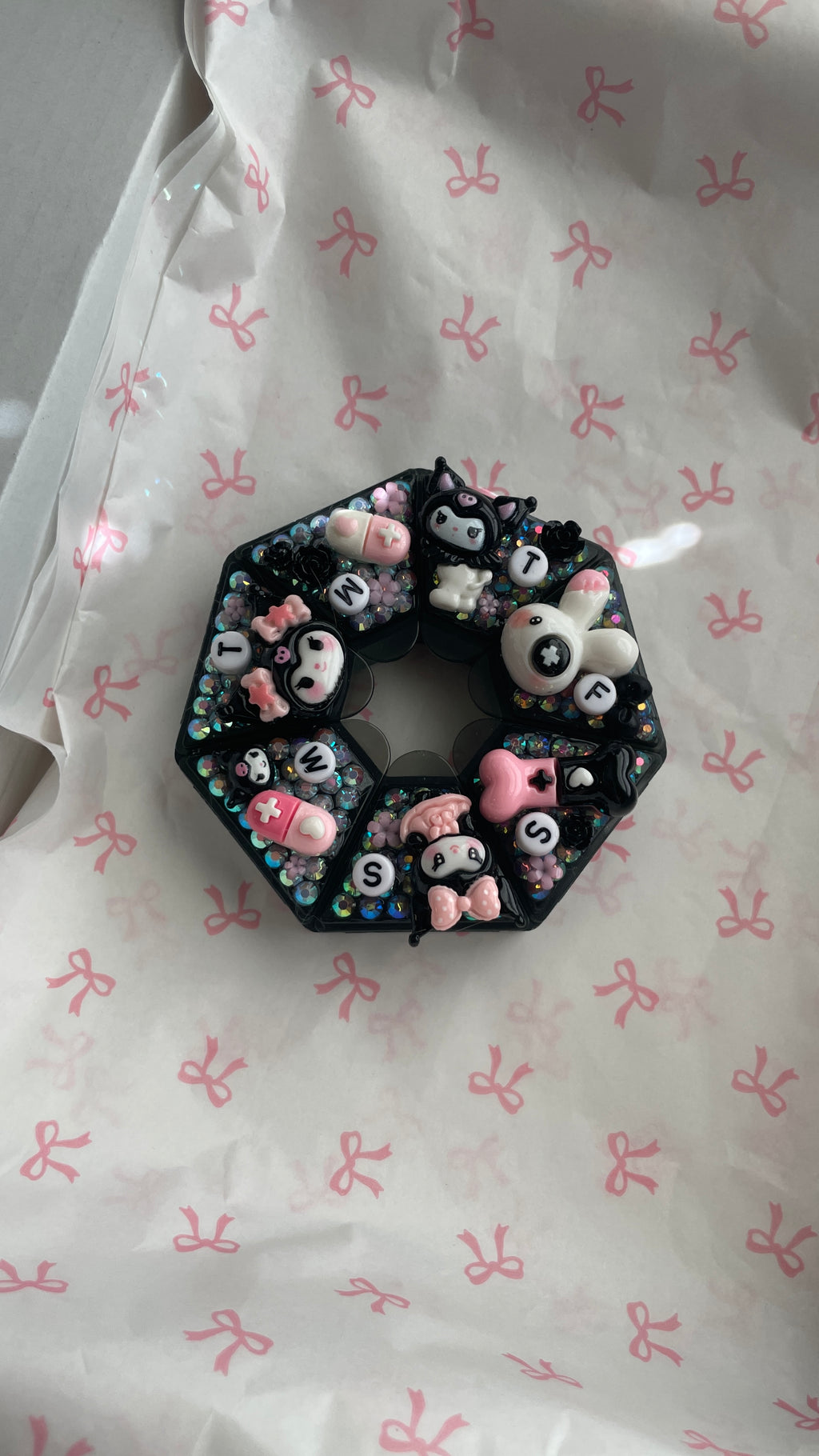 Kuromi Goth Beaded Pill Case