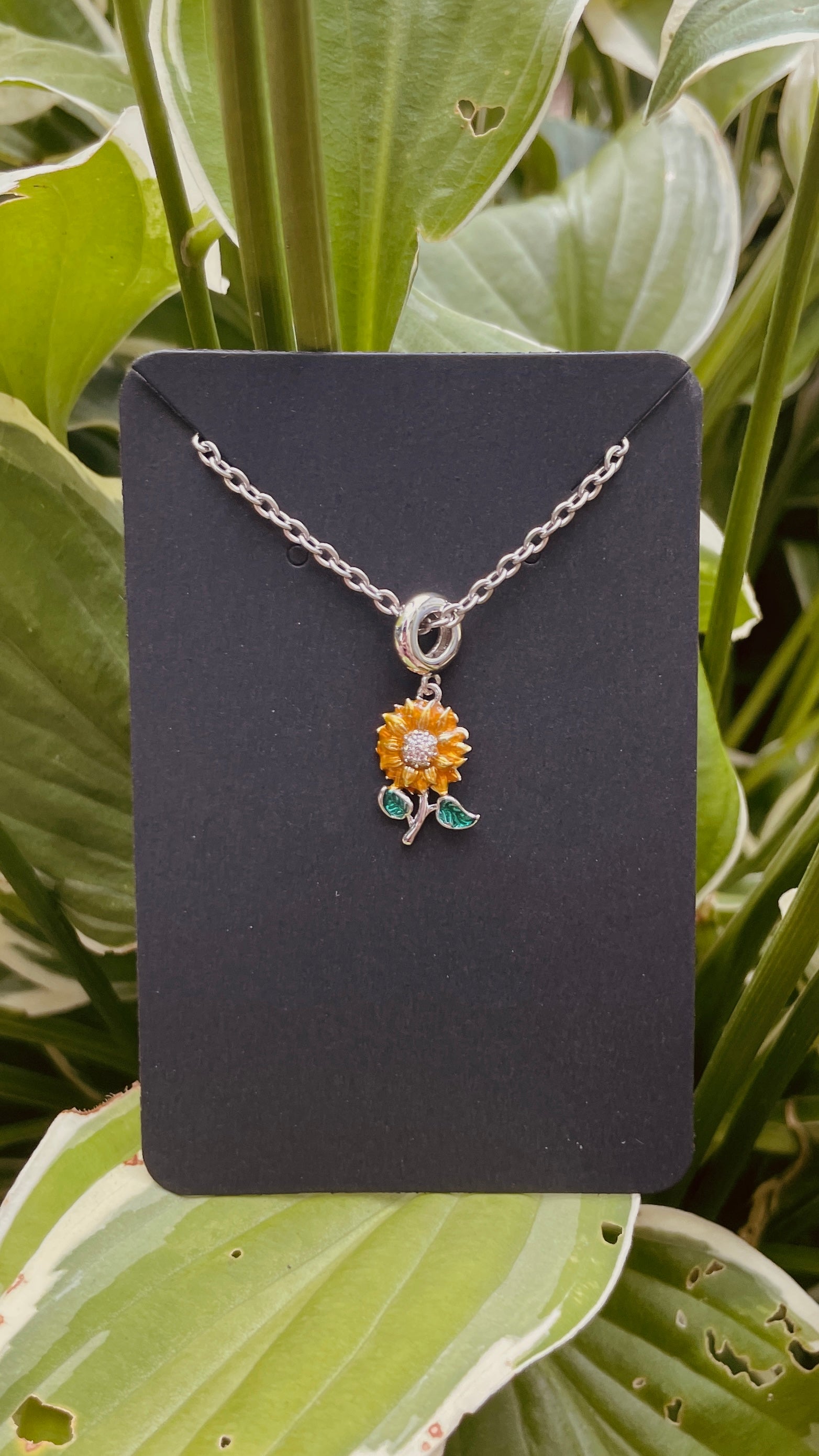 Sunflower Sterling Silver Necklace