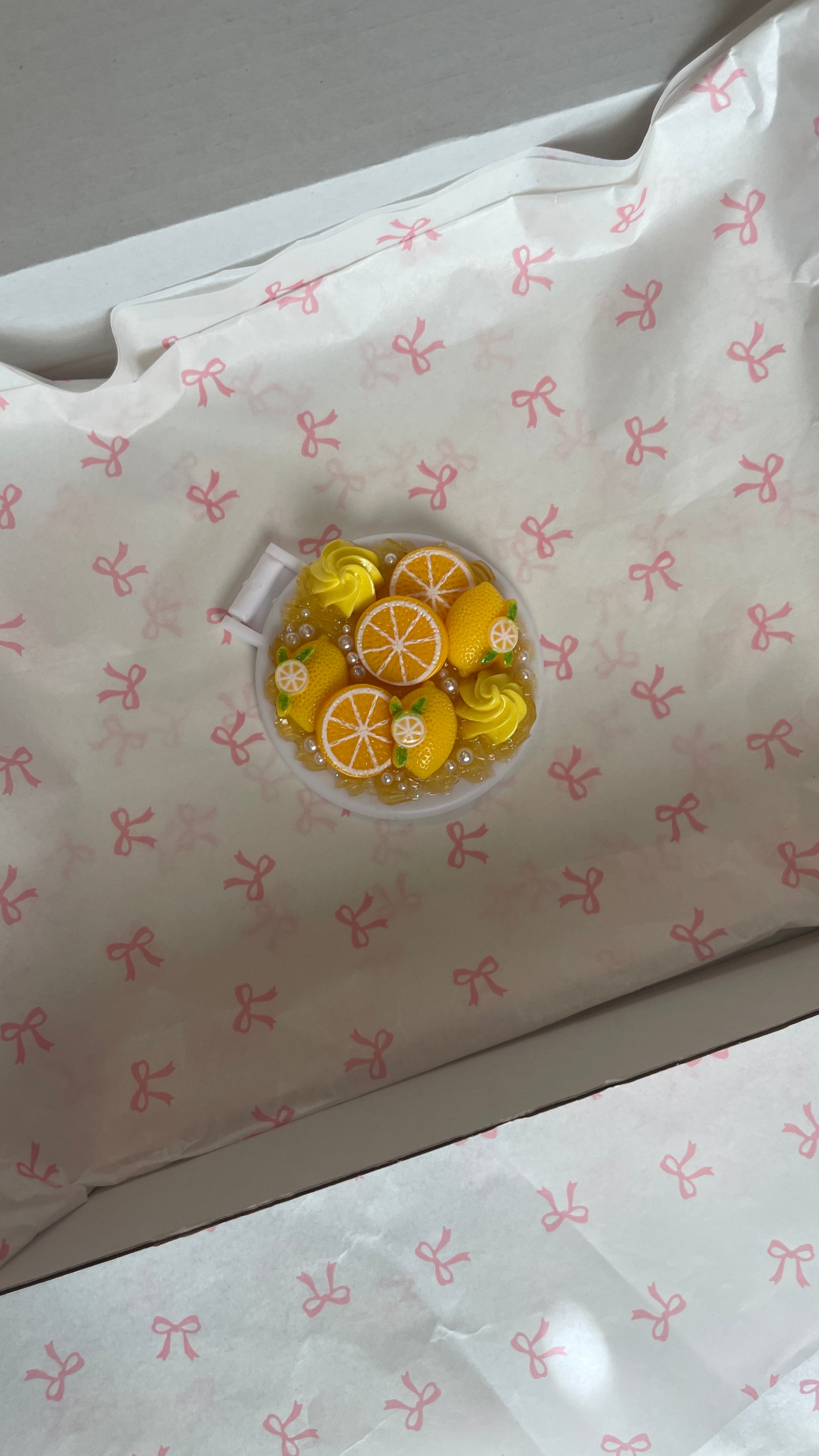 Lemon Summer Charm Decoden Compact Mirror