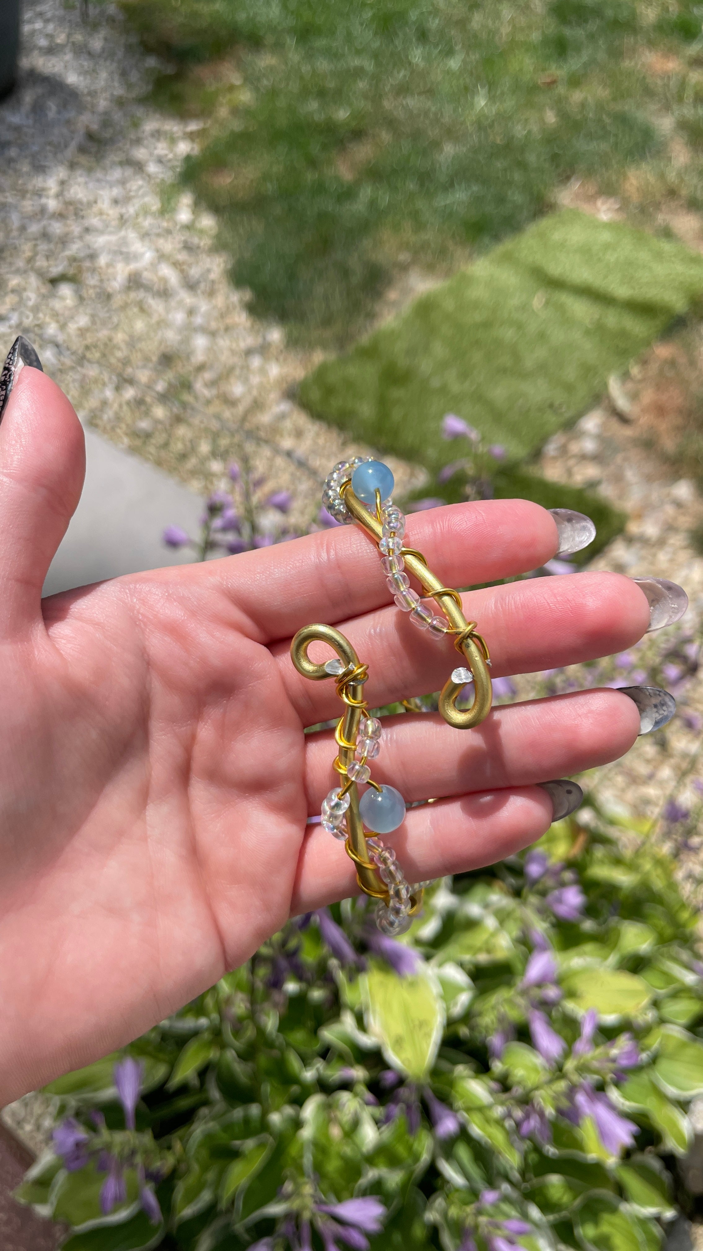Wire Wrap UV Reactive Beaded Bracelet