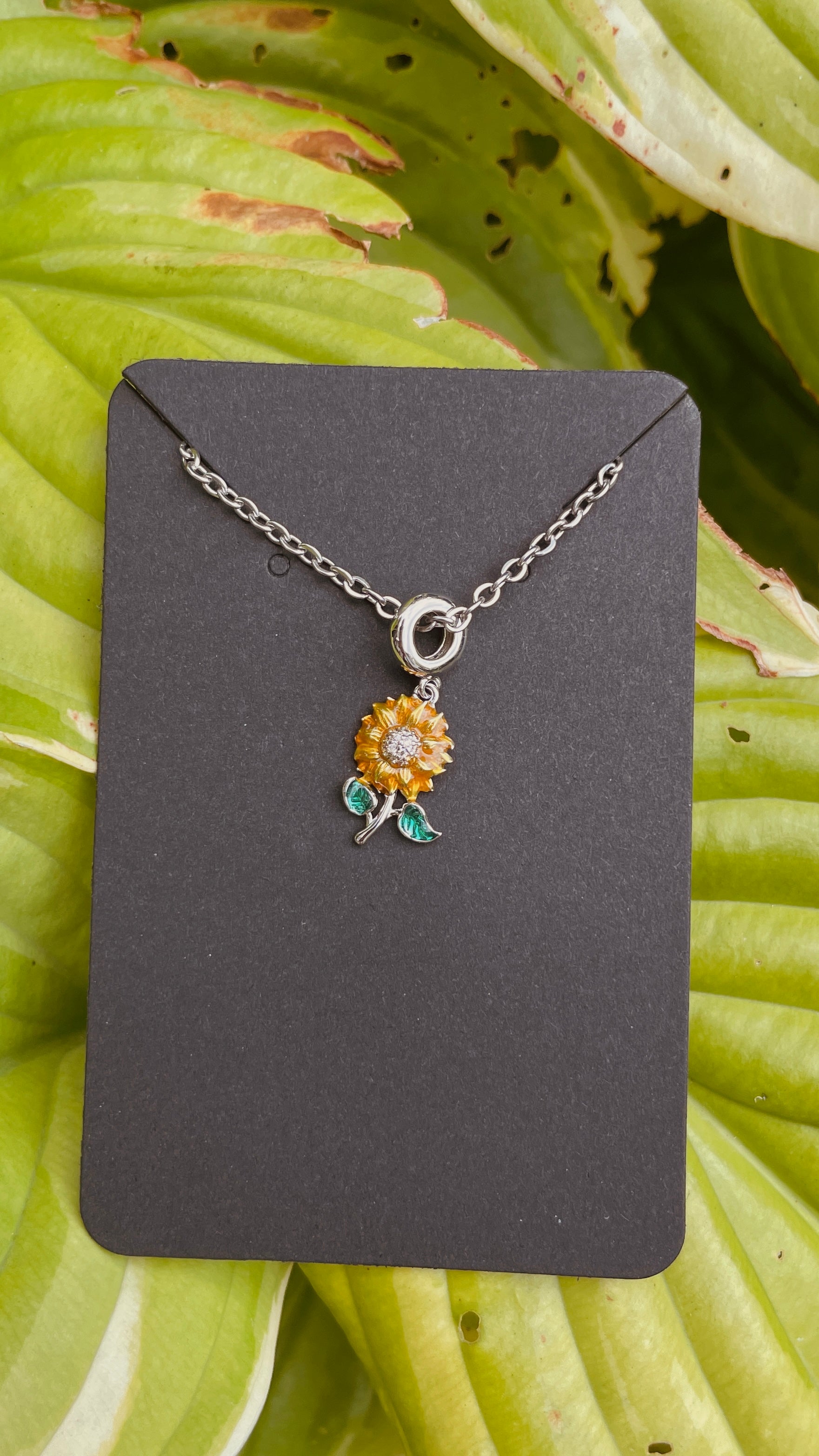 Sunflower Sterling Silver Necklace