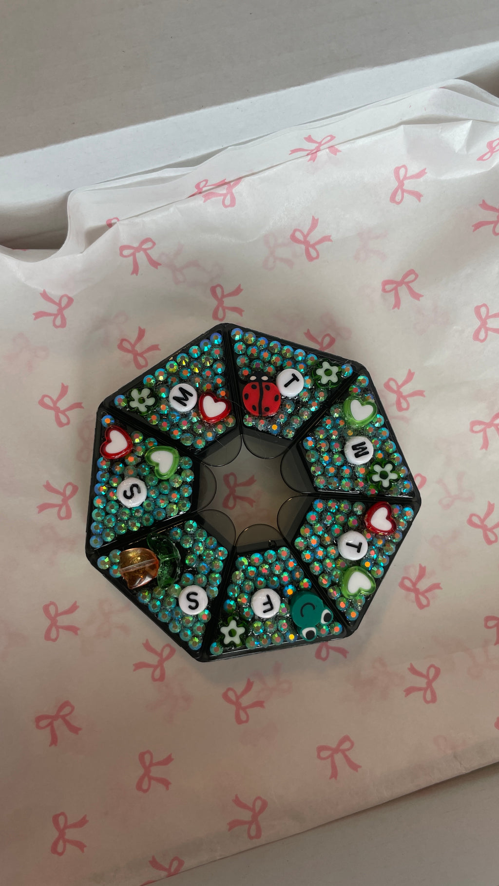 Spring Bug Beaded Pill Case