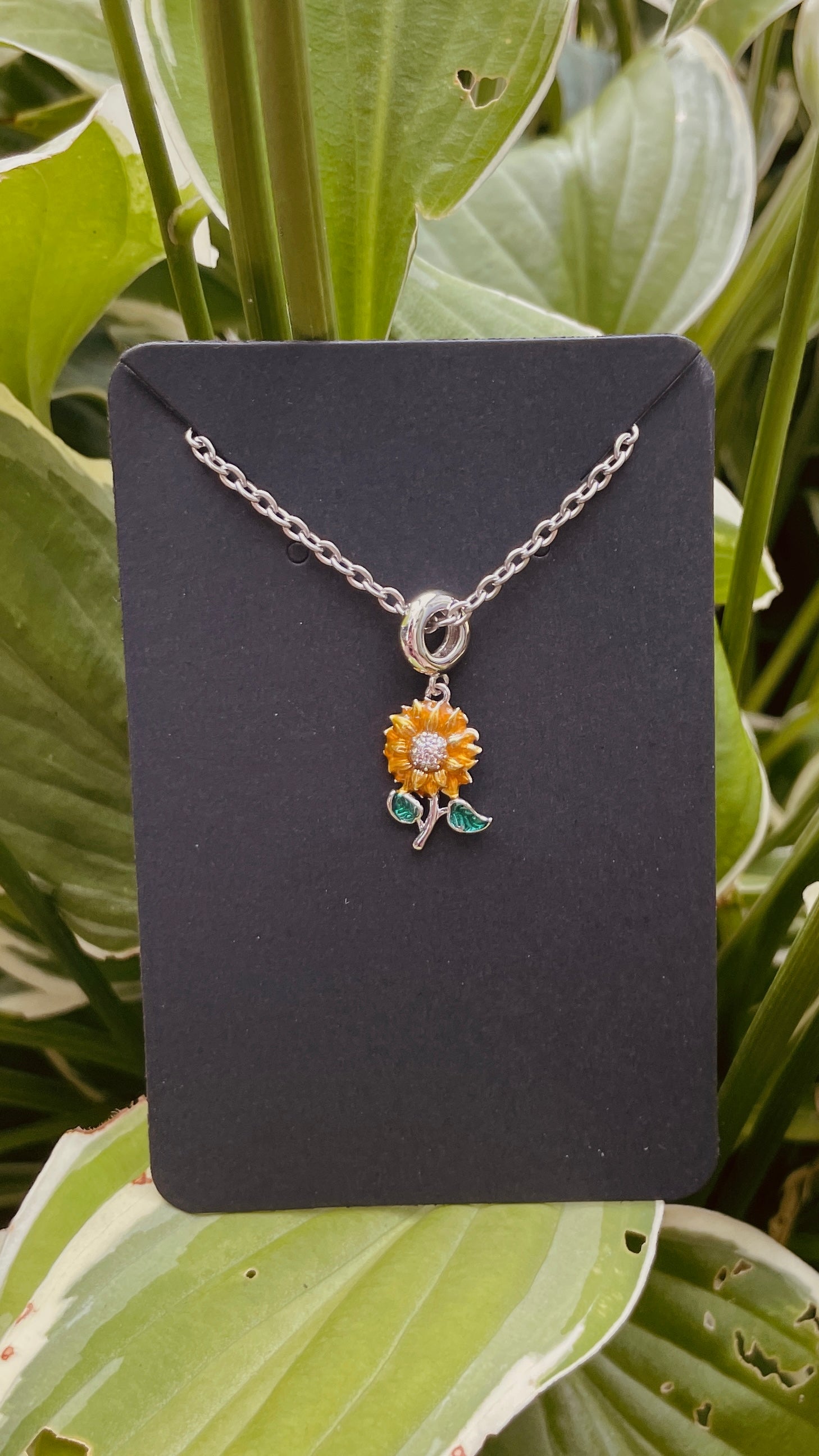 Sunflower Sterling Silver Necklace